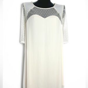 NWT Elegant Sheer Cream Dress